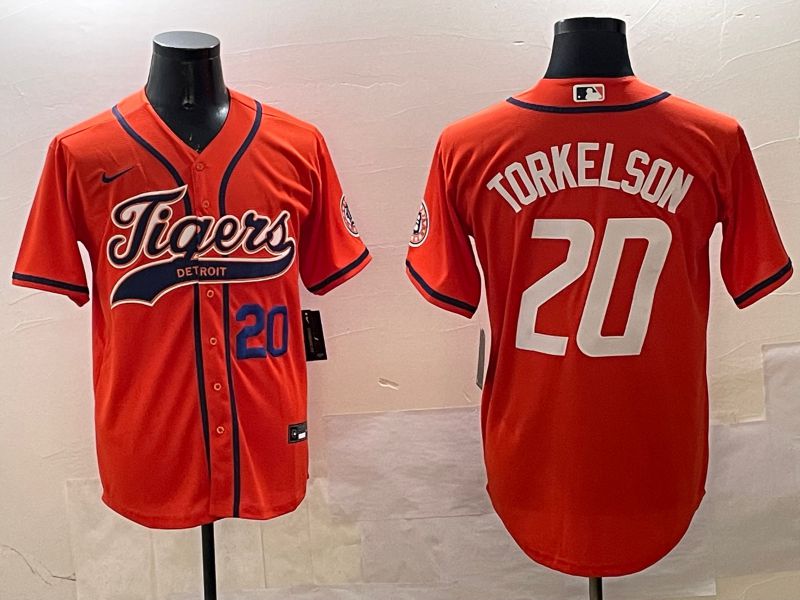 Men Detroit Tigers #20 Torkelson Orange Joint Name Game 2025 Nike MLB Jersey style 2->detroit tigers->MLB Jersey